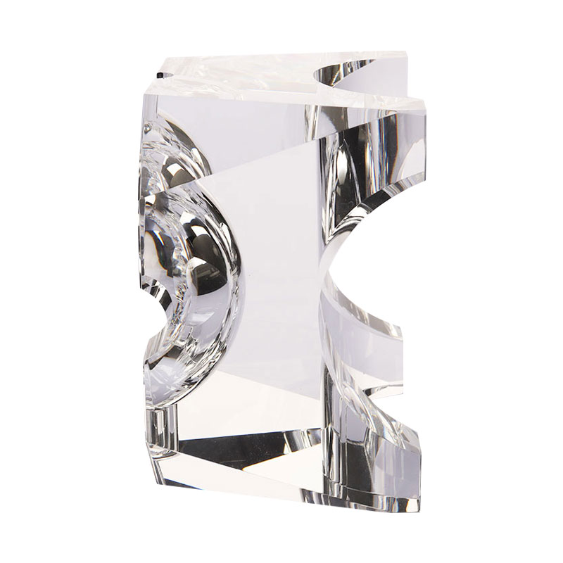 Jednoduchý geometrický design průhledný skleněný křišťálový popelník