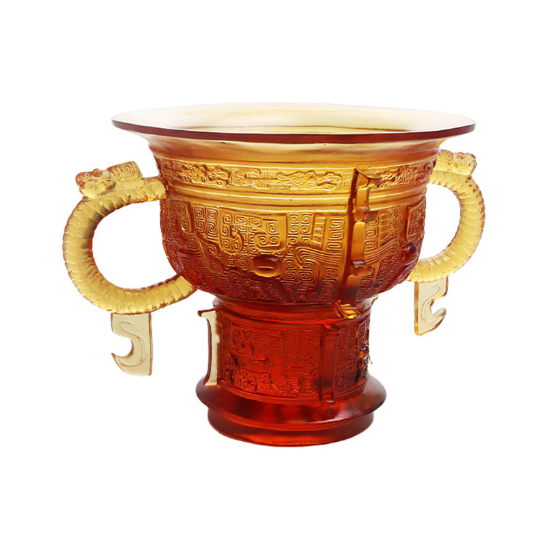 Čínský stativ s rukojetí dračích uší a vzorem trnů