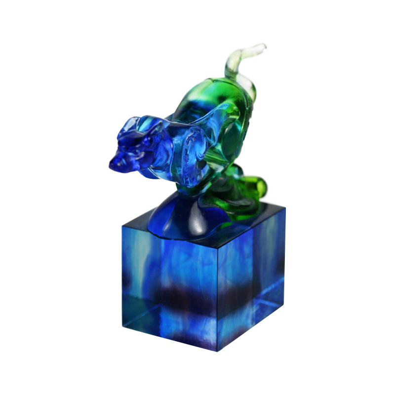 Modrozelená klasická skleněná pečetní ozdoba