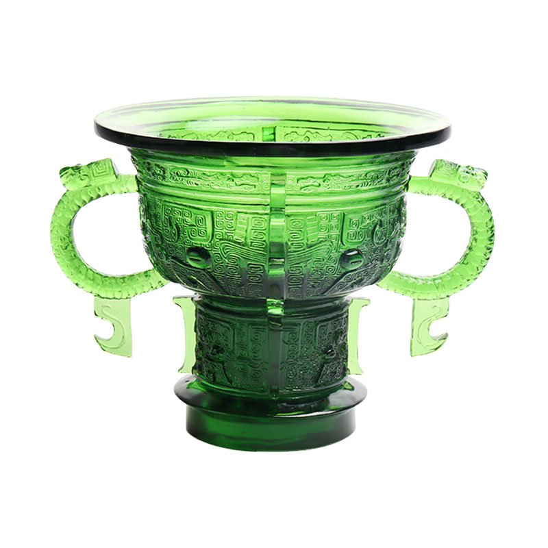 Čínský stativ s rukojetí dračích uší a vzorem trnů