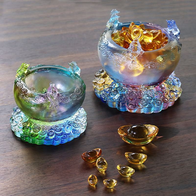 Křišťálová skleněná miska s pokladem Cornucopia