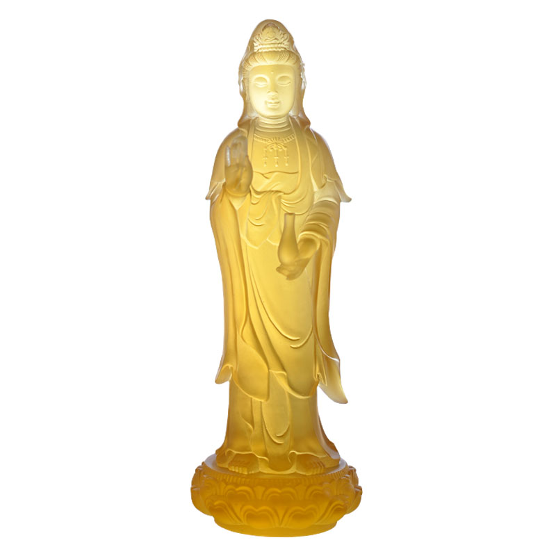 Skleněná socha Guanyin Bodhisattvy