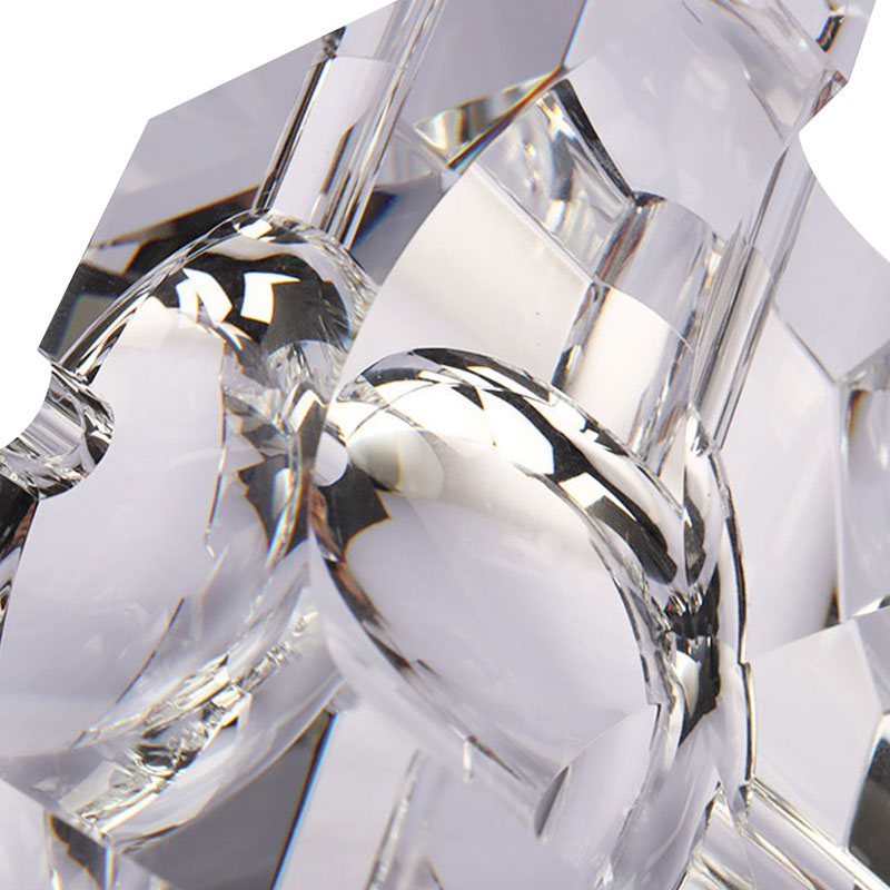 Jednoduchý geometrický design průhledný skleněný křišťálový popelník