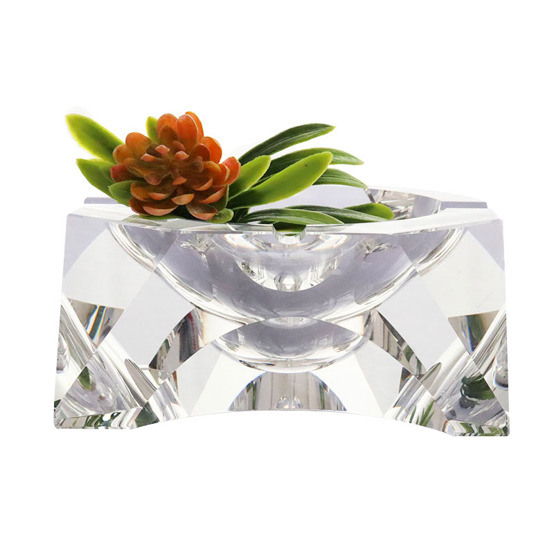 Jednoduchý geometrický design průhledný skleněný křišťálový popelník