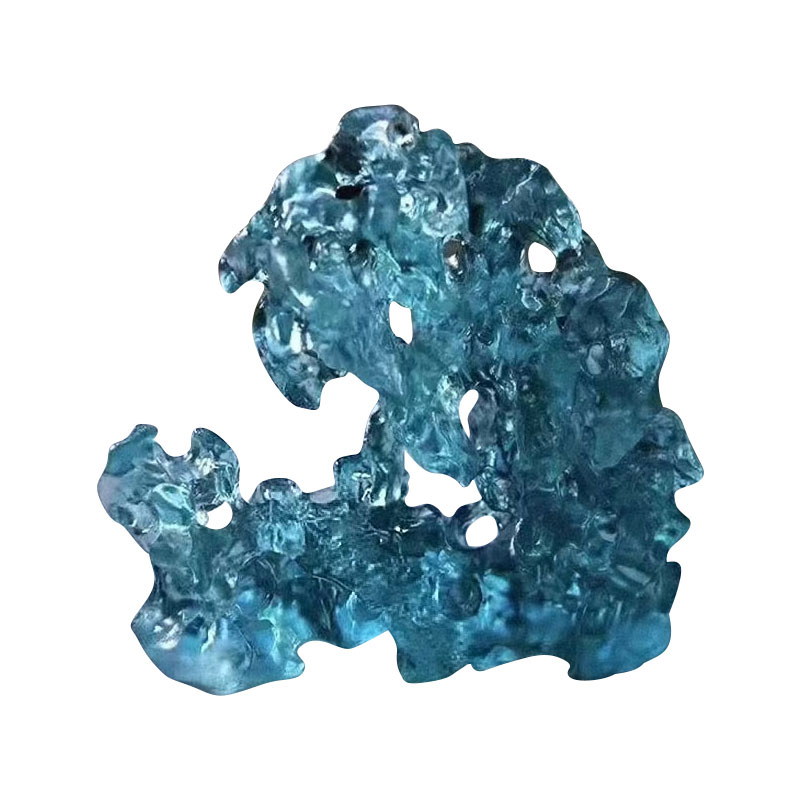 Modré skleněné ozdoby ve tvaru skály