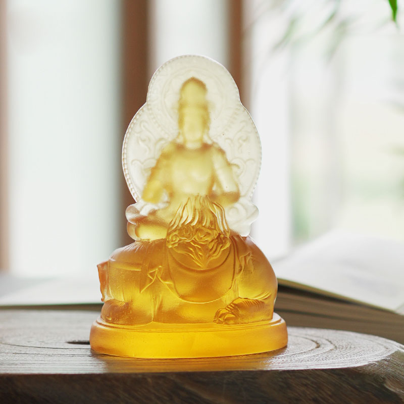 Skleněná socha Samantabhadra Bodhisattvy