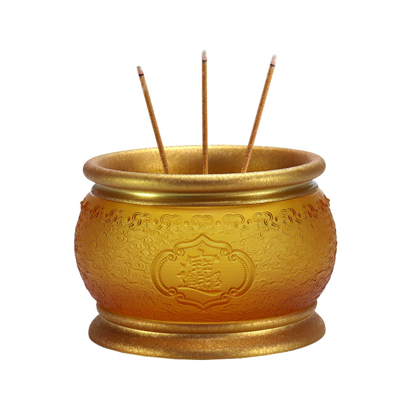 Skleněné obětiny pro buddhistický chrám přinášejí bohatství a poklady