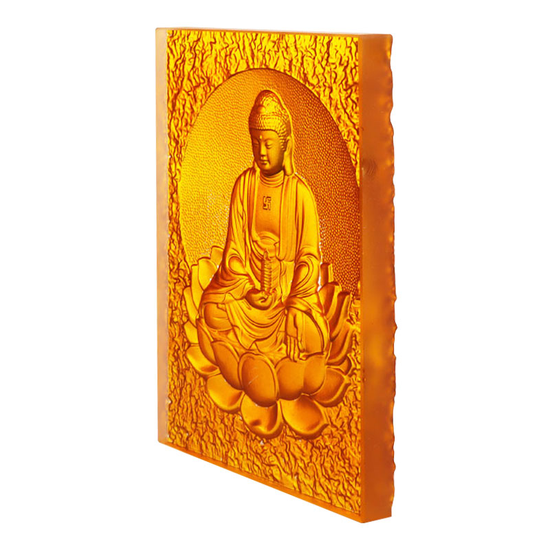 Orientální medicína Buddha Golden Crystal Glass Cihla