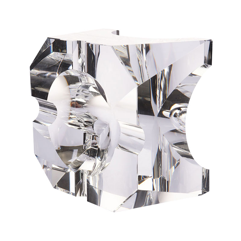 Jednoduchý geometrický design průhledný skleněný křišťálový popelník