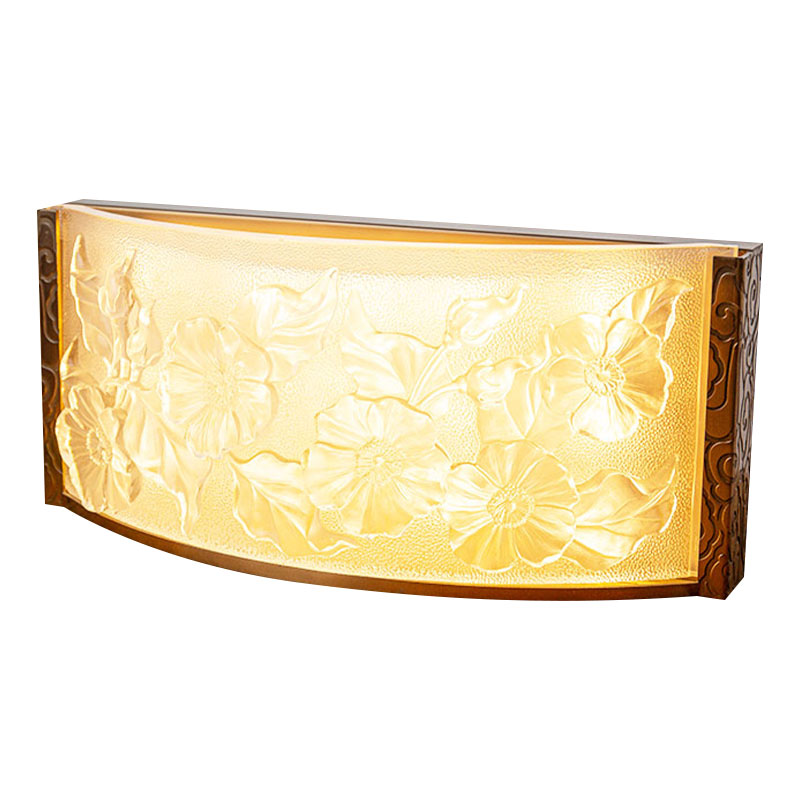 Skleněné ozdobné lampy se vzorem květů ibišku