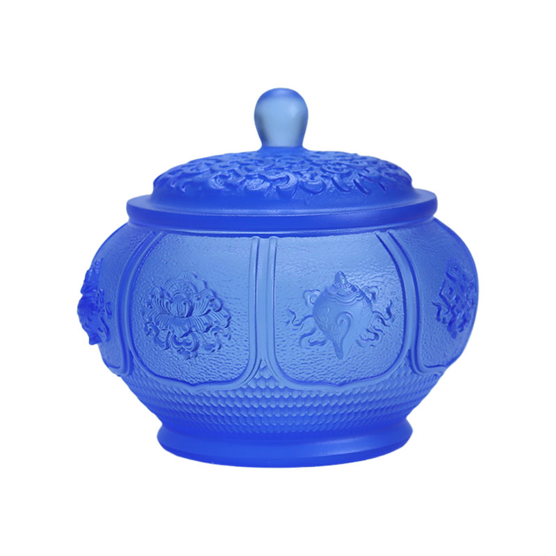 Osm pokladů Lotus série Buddhist Altar Crystal Glass Offerings Set