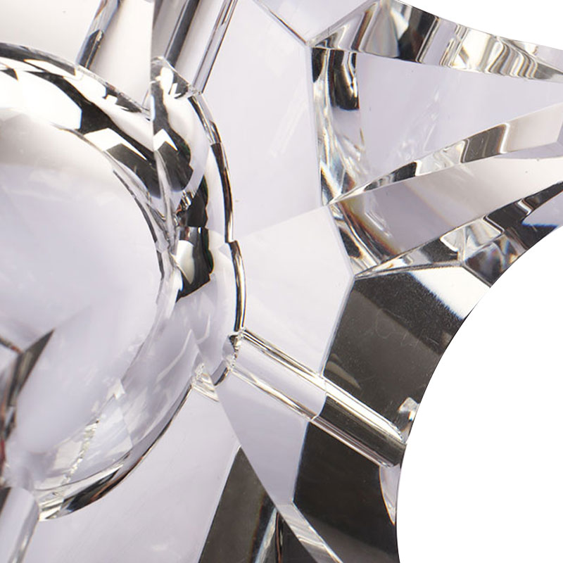 Jednoduchý geometrický design průhledný skleněný křišťálový popelník