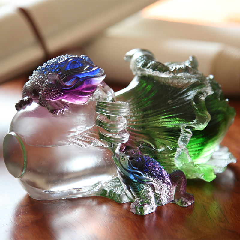Křišťálové sklo Zlatá ropucha Socha Ornamenty