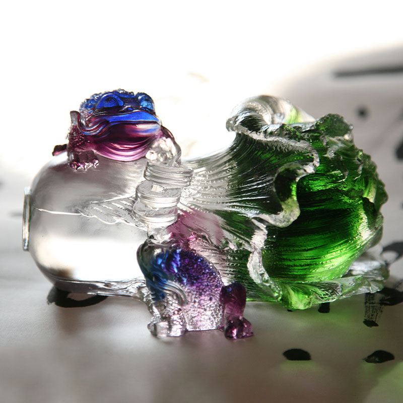 Křišťálové sklo Zlatá ropucha Socha Ornamenty