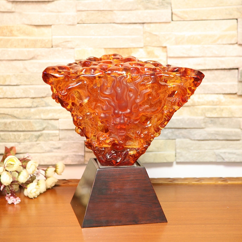 Oranžové skleněné ozdobné stolní ozdoby