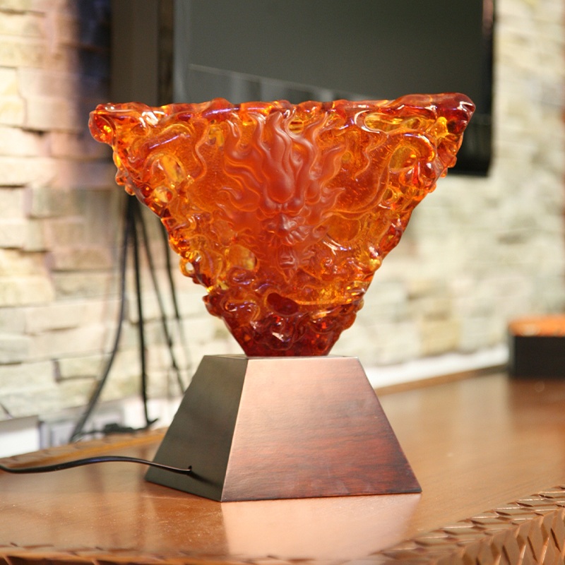 Oranžové skleněné ozdobné stolní ozdoby