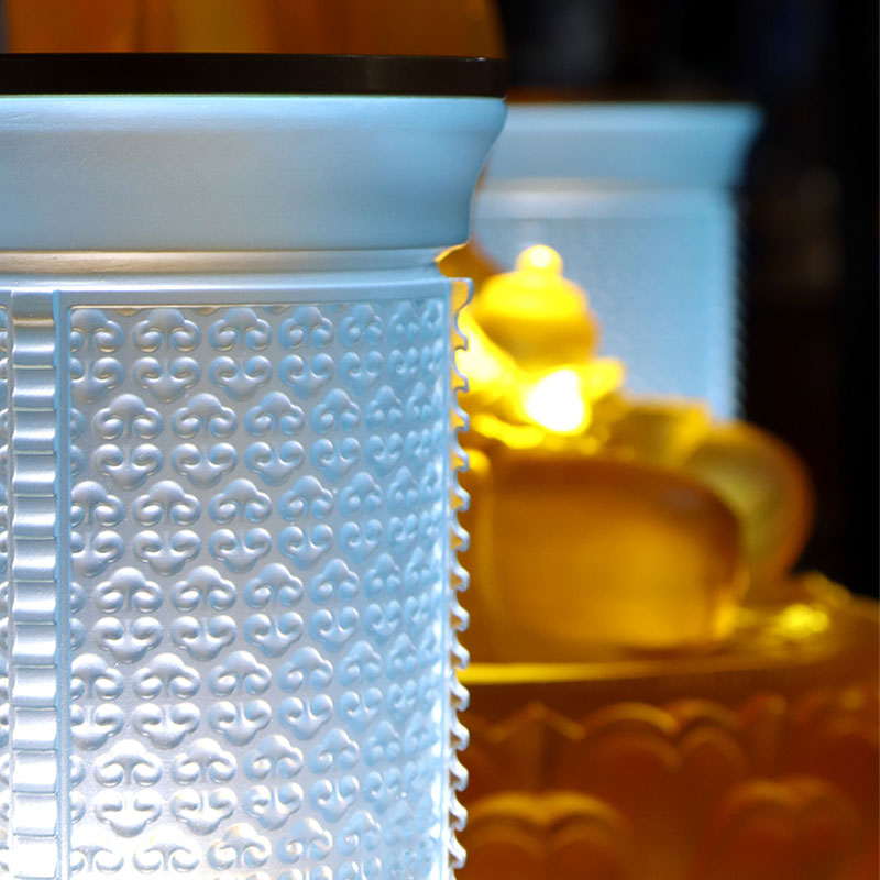 Světle modrá série Ruyi Sada skleněných buddhistických oltářů