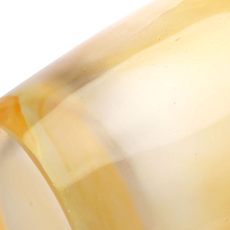 Váza z jantarového skla s reliéfními pšeničnými klasy