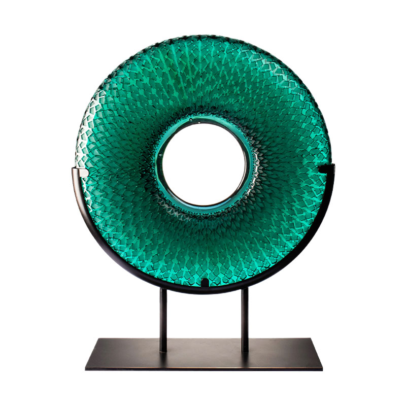 Kruhové disky s bambusovými listy