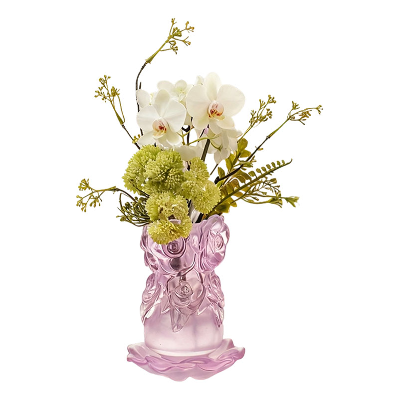 Proces odlévání ztraceného vosku Skleněná domácí dekorace Křišťálová skleněná váza „Růžová váza“